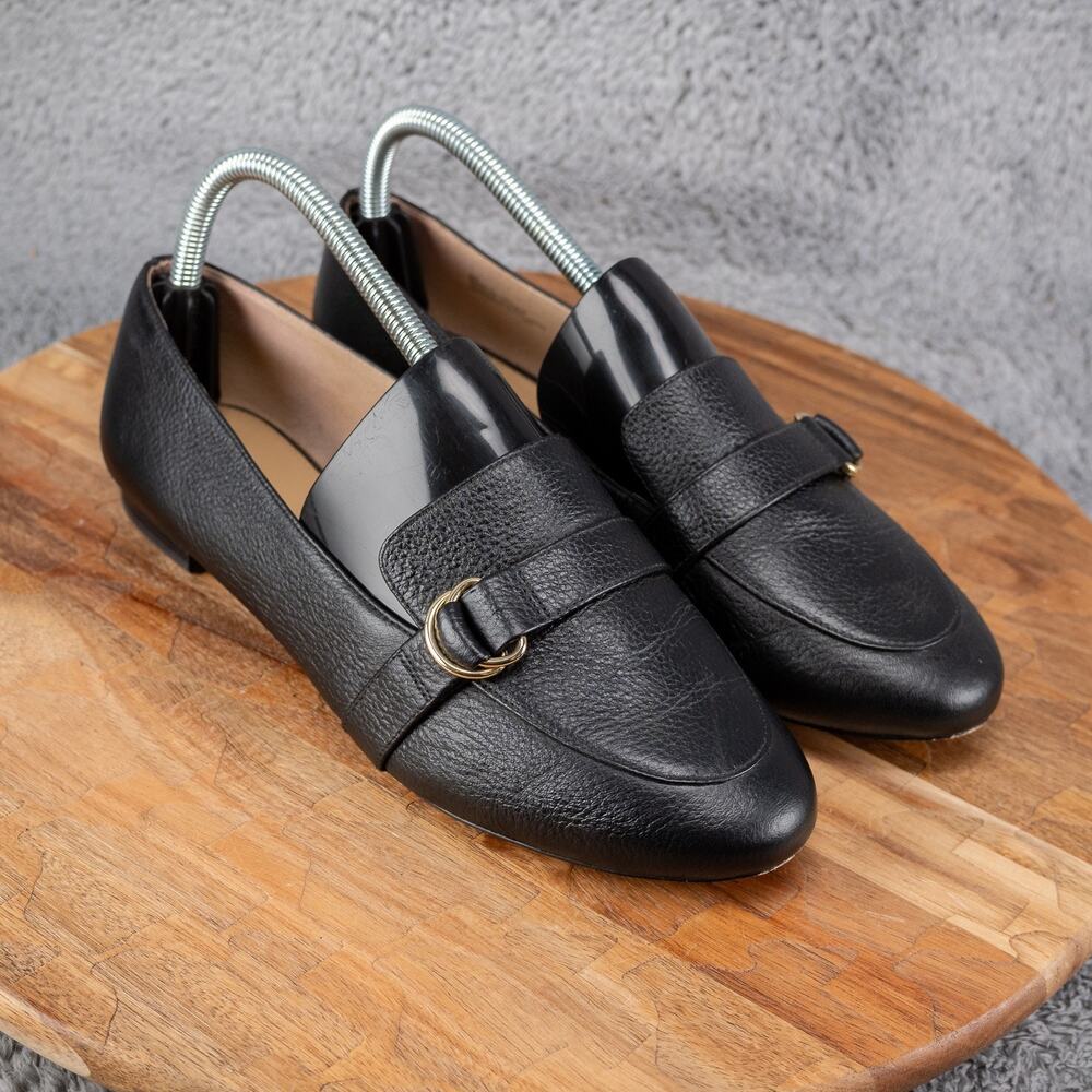 TALBOTS Ryan D-Ring Black Loafers Womens Sz 8 M Office Summer
